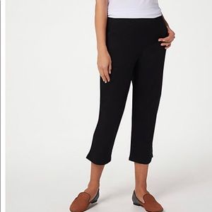 D & Co. DENIM & COMPANY Elastic Waist Cotton Pants, Side Pockets NWOT